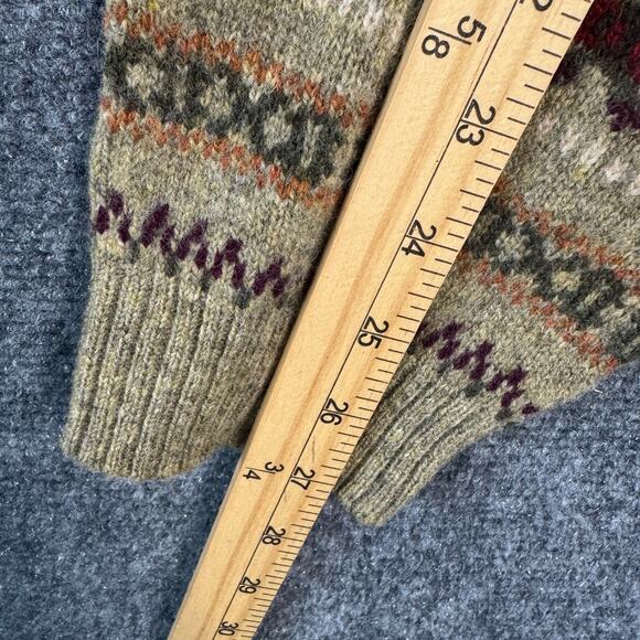 Eddie Bauer Sweater Mens XL Tan Multicolor Fair‎ Isle Lambswool VNeck Pullover - Picture 6 of 9
